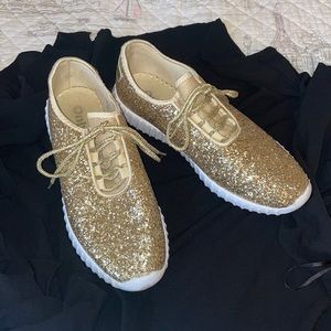💗Gold Glitter Tennis Shoes